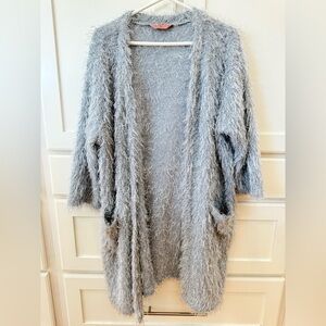 Gray Fuzzy Cardigan